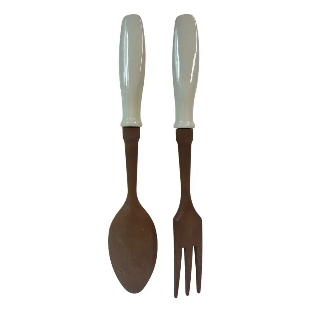 Vintage Disney Mickey Mouse Salad Fork and Spoon Salad Serving Set 11